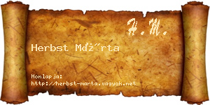 Herbst Márta névjegykártya
